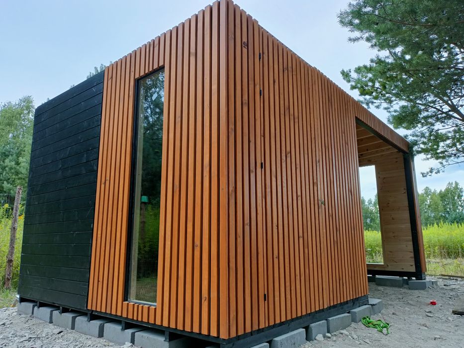 Nowoczesny domek narzędziowy z wiatą, drewutnia, altana, schowek 5x3