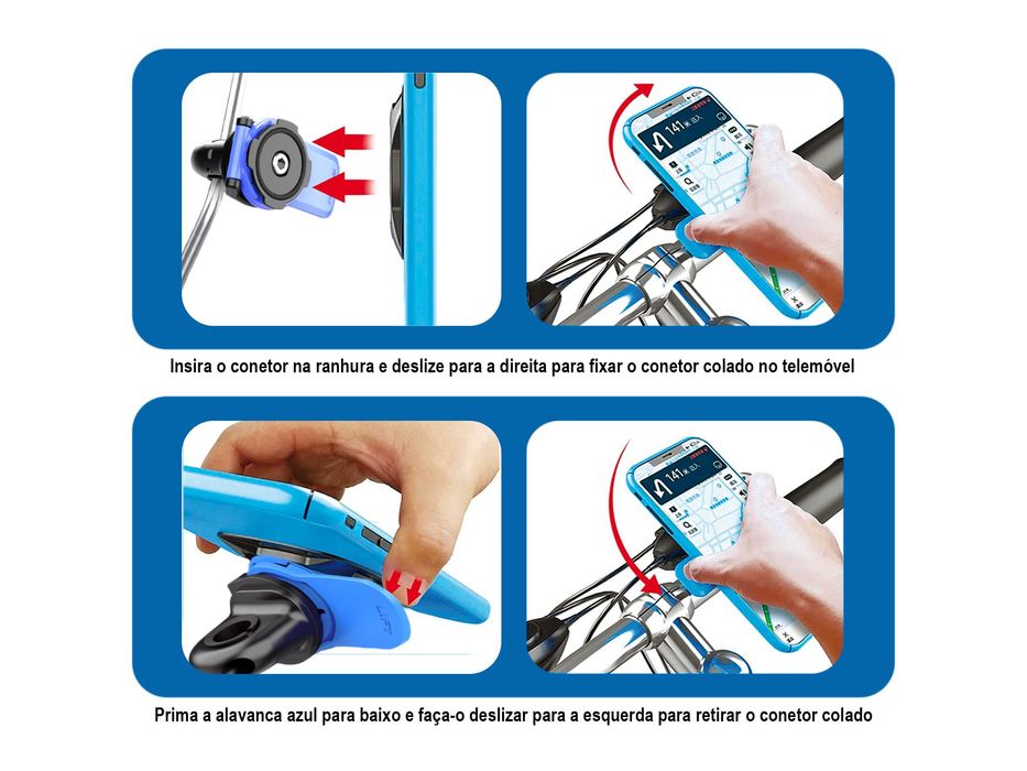 Suporte género Quad Lock e amortecedor p/ espelho ou suporte navegação