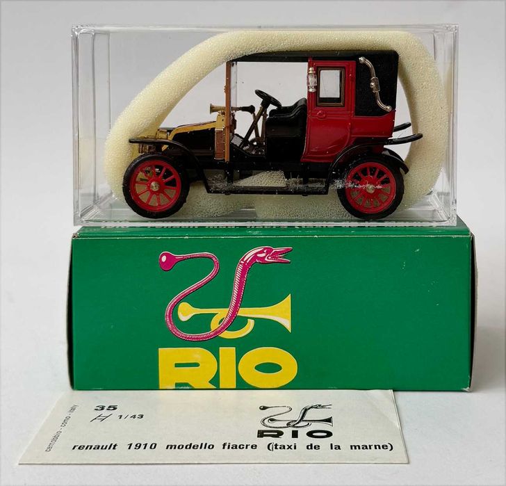 RIO35_RENAULT mod. Fiacre (taxis de la Marne) 1910 Escala 1/43. Completo e como novo.
