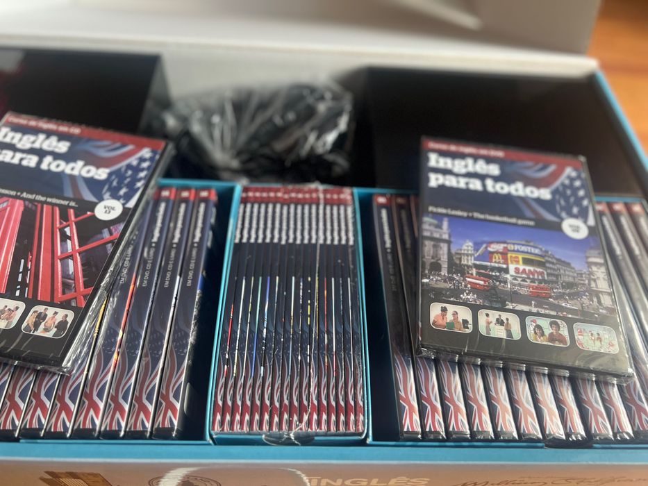 Pack curso inglês completo novo e lacrado com 16 dvds e livros