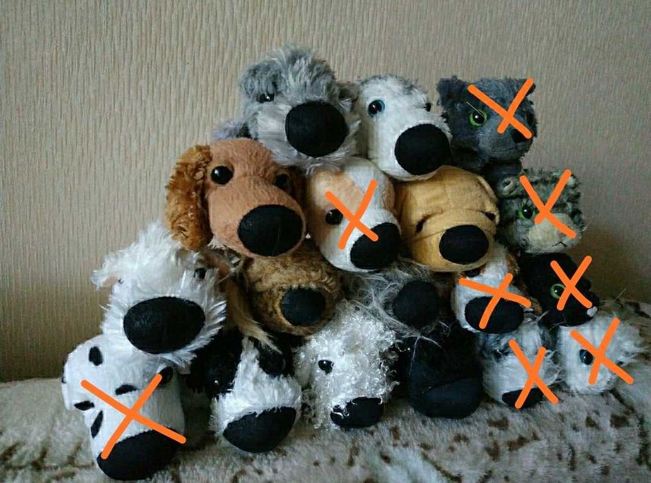 Детские мягкие игрушки собака кот зайчик мышка кукла горилла утка