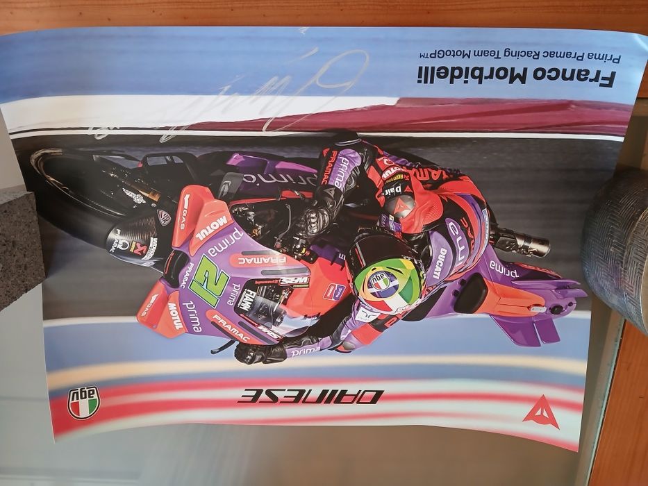 Poster autografado piloto moto GP  Franco Morbidelli