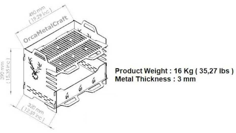 Przenośny mały grill palenisko składany jak puzzle