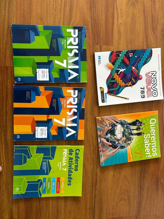Livros escolares / Manuais e cadernos 7º ano - inglês, matematica, portugues,  e todas as outras disciplinas / Salesianos