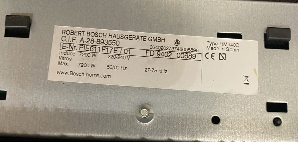 Płyta indukcyjna bosch PIE611F17E do zabudowy