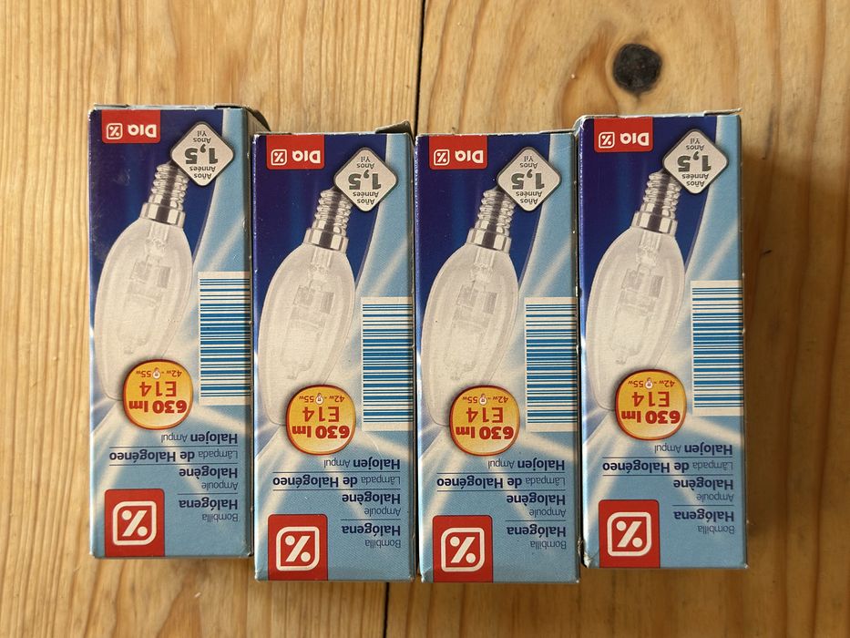 Lote de 28 lampadas halogenio e LED