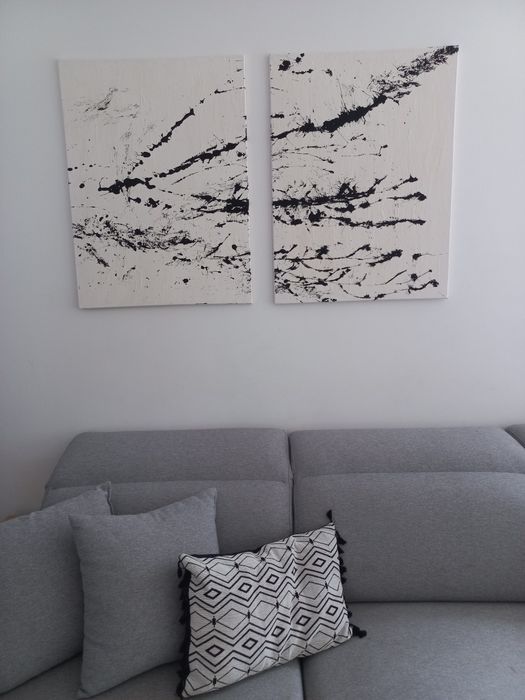 Komplet 2 obrazów 60x80 cm struktura tekstura