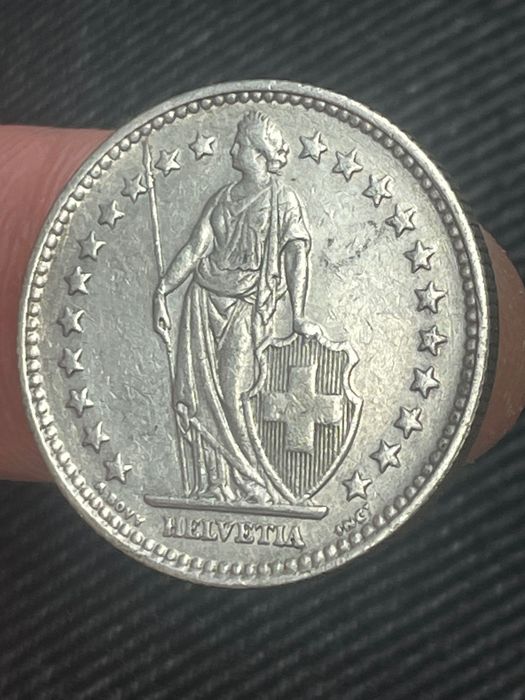 Moeda prata 2 fr 1940 Suíça