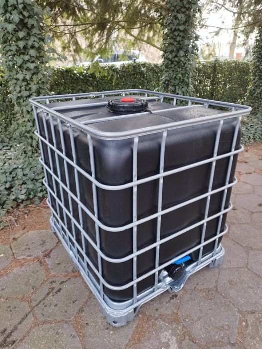 CZYSTY Zbiornik 1000l IBC czarny UV mauser mauzer baniak na wodę