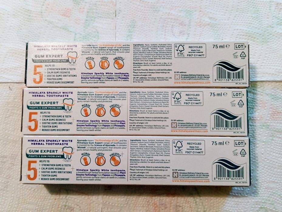 Himalaya Sparkly White pasta do zębów 75 ml 3 szt.