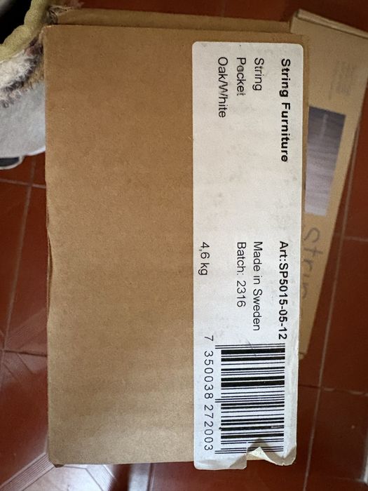 String Pocket estante - branco/carvalho