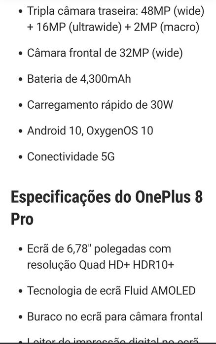 Smartphone OnePlus 8 pro