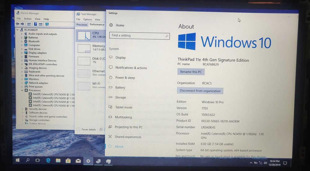 Lenovo 11E ноутбук новий Windows LAN сетевой/12HD/Intel3GHz/8GB SSD128