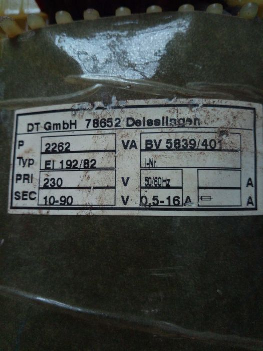 Transformator 20kG  1.6kVA