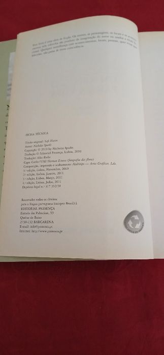 Um refúgio para a vida de Nicholas Sparks
