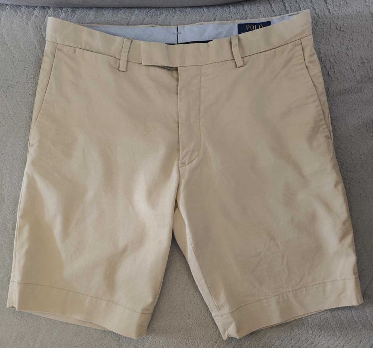 Oryginalne męskie beżowe krótkie spodenki marki Polo Ralph Lauren