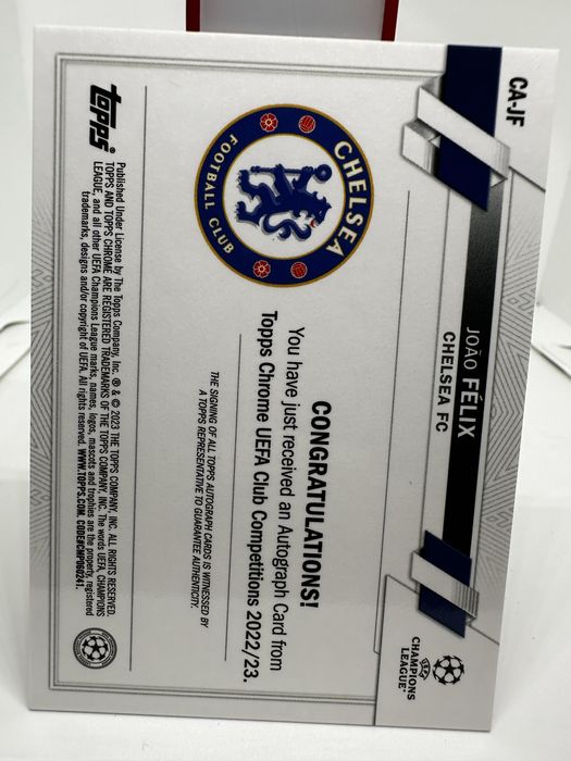 Carta João Felix Topps Chrome autógrafo
