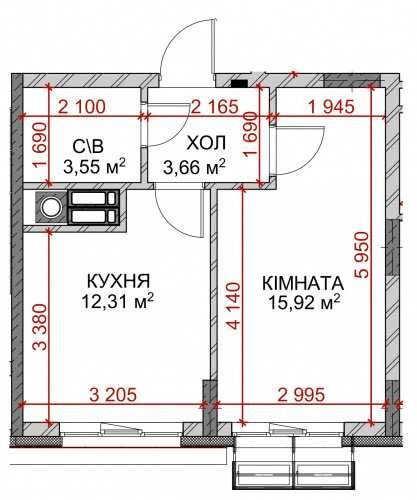 Продам 1-кімнатну квартиру   | Новий ЖК | Передмістя Києва с.Погреби