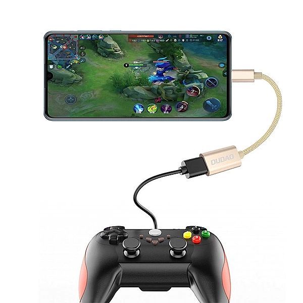 Dudao adapter przejściówka kabel Otg z Usb 2.0 na micro Usb szary (l15