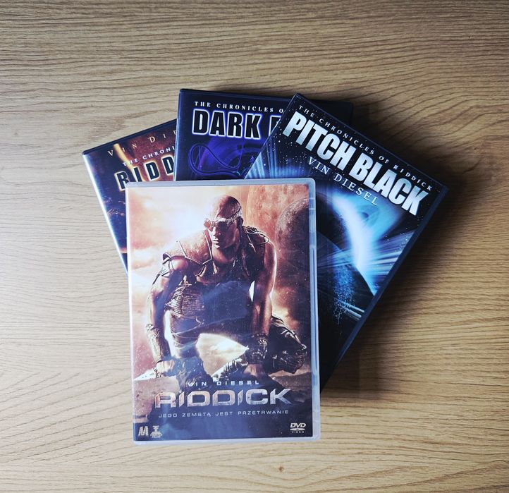 Kolekcja Filmów Riddick DVD / Pitch Black, Chronicles, Dark Fury, Riddick