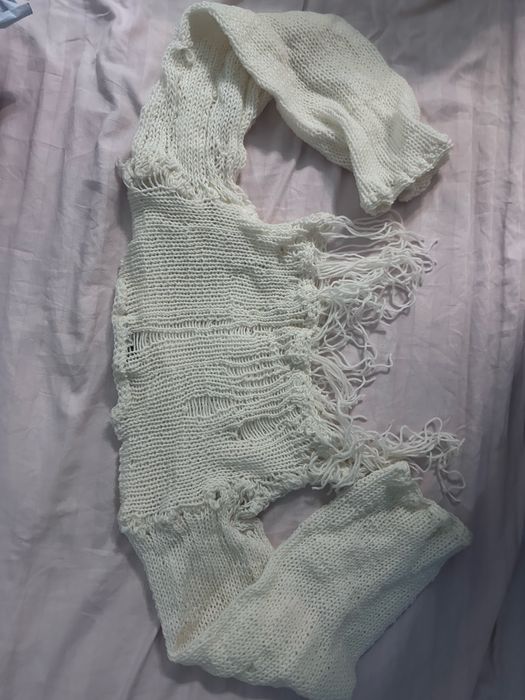 вязанный топ/кофта  y2k с длинным рукавом