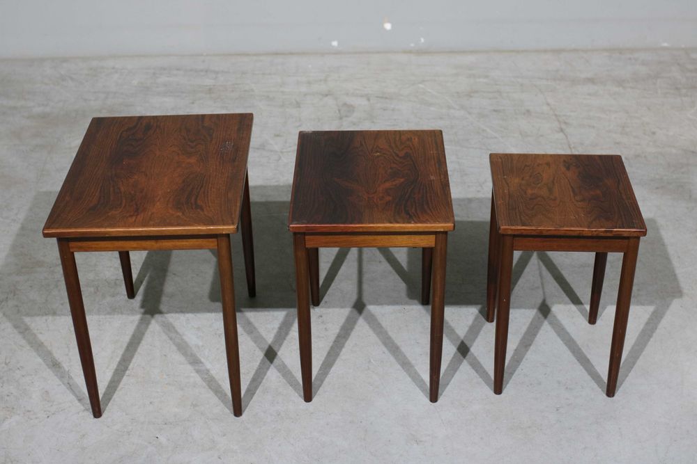 Conjunto de 3 mesinhas dinamarquesas em pau santo