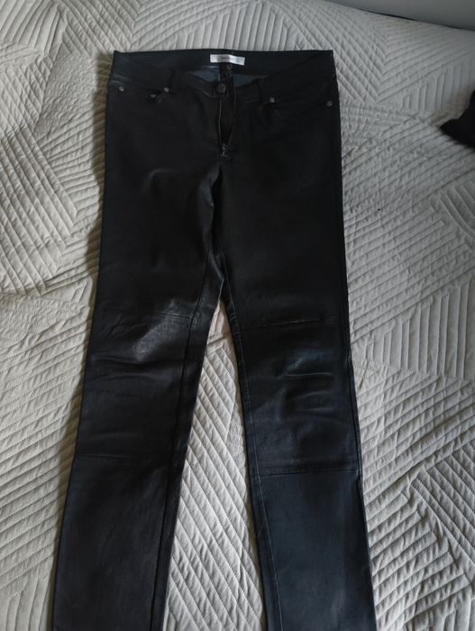 Spodnie skórzane Gestuz r.xl/42 skóra jagnięca