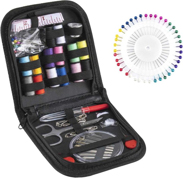 Conjunto de costura completo com 108 peças e bolsa - NOVO ENVIO GRÁTIS