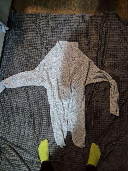 kardigan szary ze splotem ozdobnym