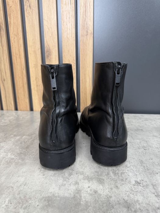 COS Black Leather Zip Ankle Boots чоловічі черевики Оригінал