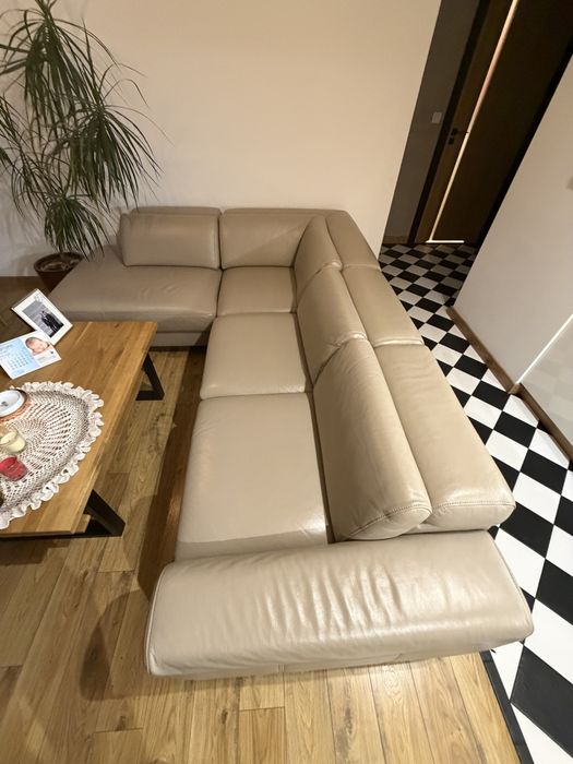 Narożnik skórzany beżowy 270x217