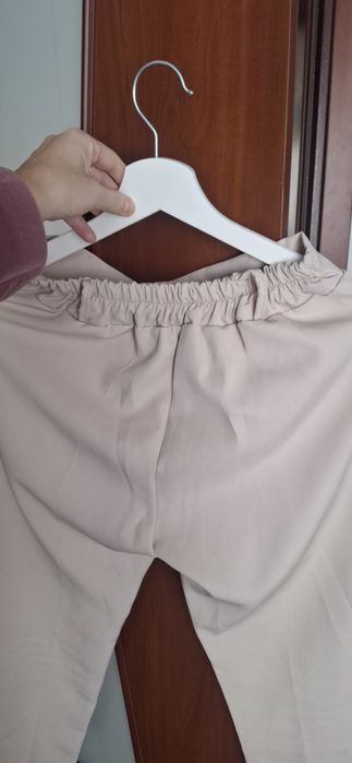 Beżowy komplet garnitur damski marynarka żakiet s 36