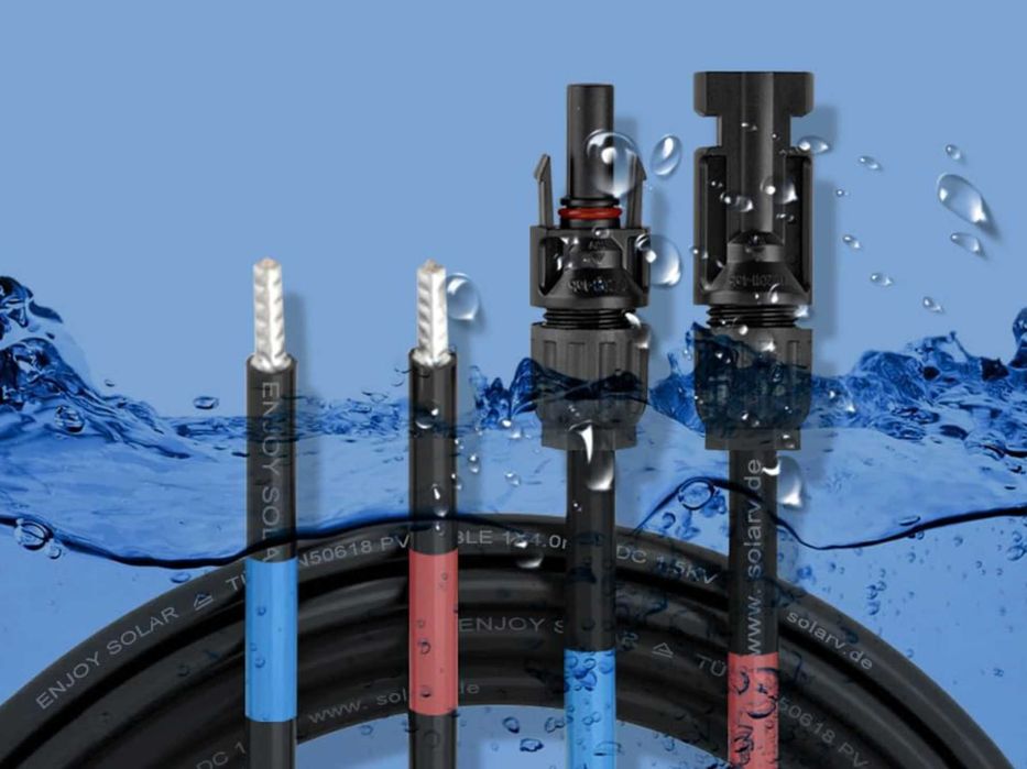 Cabos solares profissional de 6 mm² para modulo solar 1 metro.