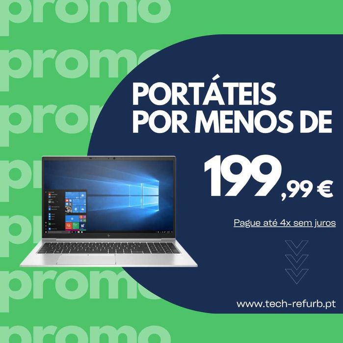 Portáteis Profissionais até 199,99€ | Lenovo | HP | Dell | Garantia | Tech Refurb