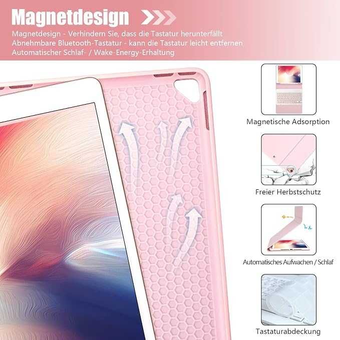 Etui z klawiaturą do iPada 9/8/7. generacji 2019-2021 Air 3 Gen 2019/Pro 10.5 2017 QWERTY