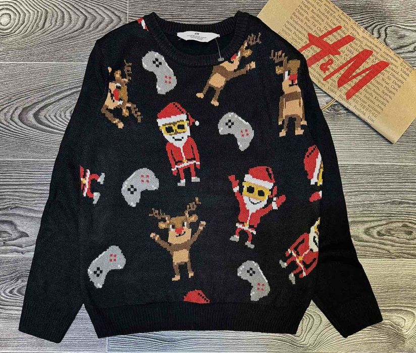 Новогодний свитер H&M. Возраст 8/10 лет.