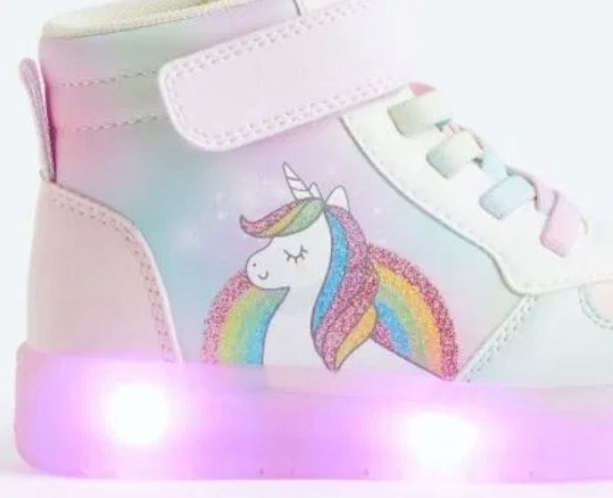 Unicorn, jednorożec, buty świecące podeszwa led, diody NOWE 24