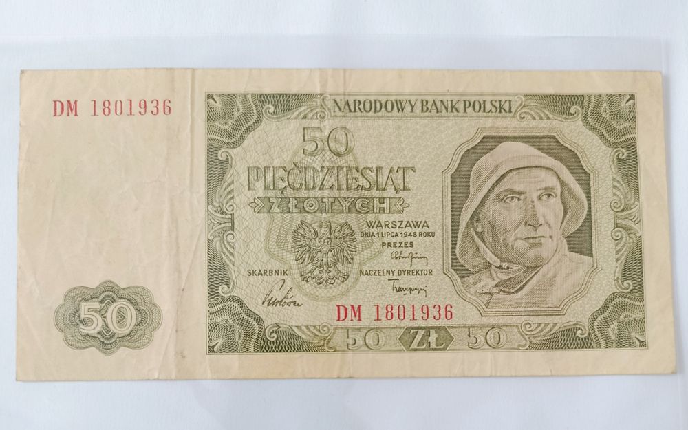 Banknot 50 złotych 1948 rok seria DW