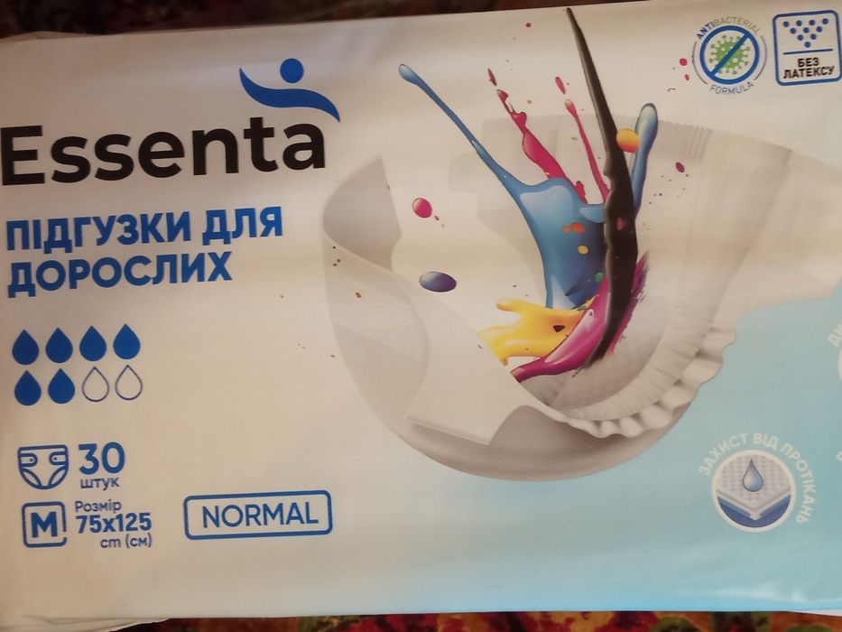 Памперсы для взрослых Essenta , размер М(30 шт./упак)