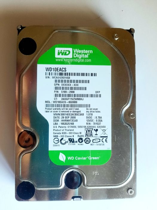 Western Digital Caviar Green WD10EACS 1TB – SATA II 3.5"