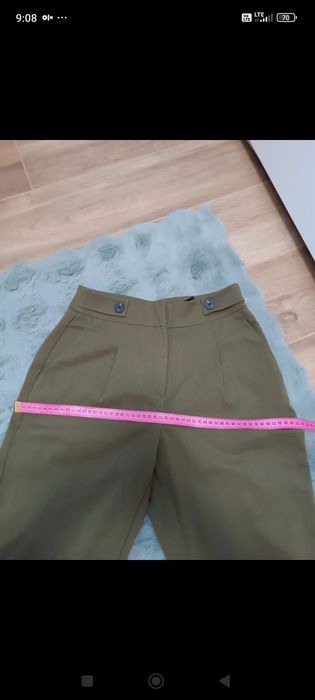 Spodnie cygaretki khaki Vero moda