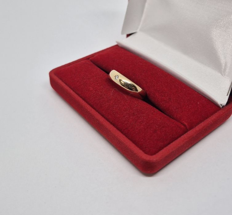 Obrączka złota 4,70 g, diament, złoto 14 KT, Komis Jasło Czackiego