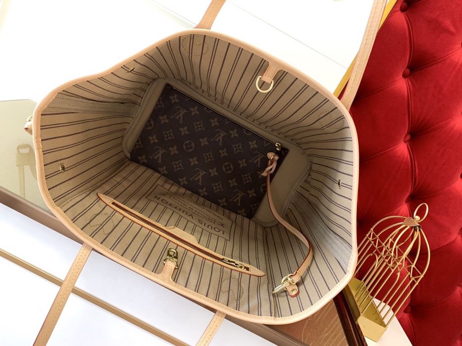 Torebka Louis Vuitton NEVERFULL mm gm SKORA monogram nr seryjny ebene