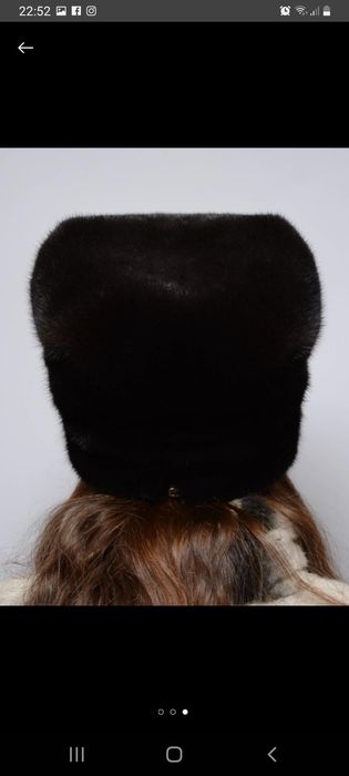 Шапка норкова чорна розмір S