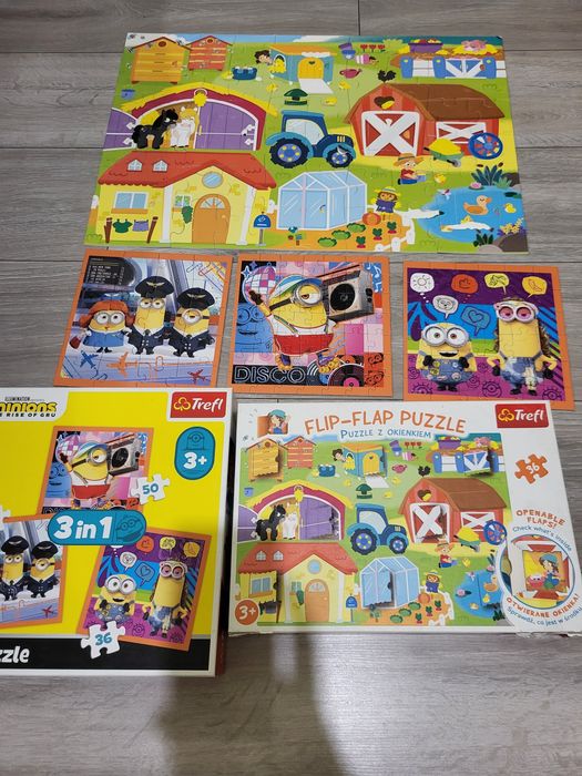 Puzzle Trefl Minionki, z okienkiem Flip-Flap 50, 36 el