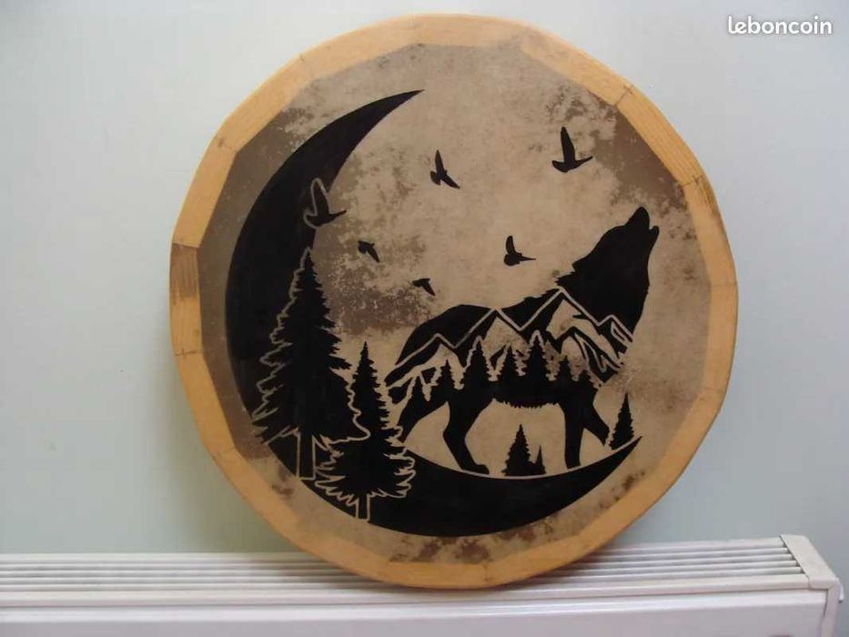 Tambor xamânico novo, artesanal