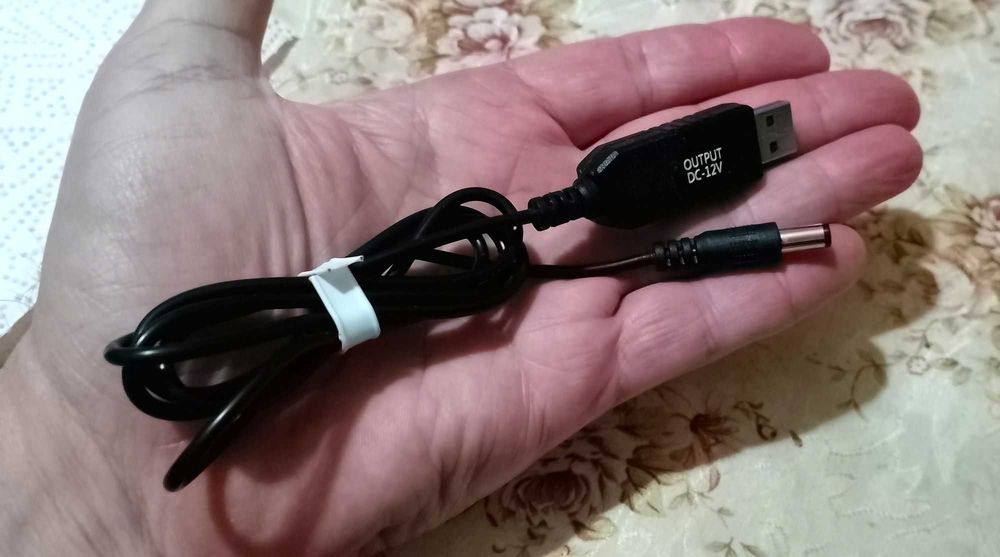 Переходник USB с 5В до 12В питание от PowerBank бесперебойник роутера