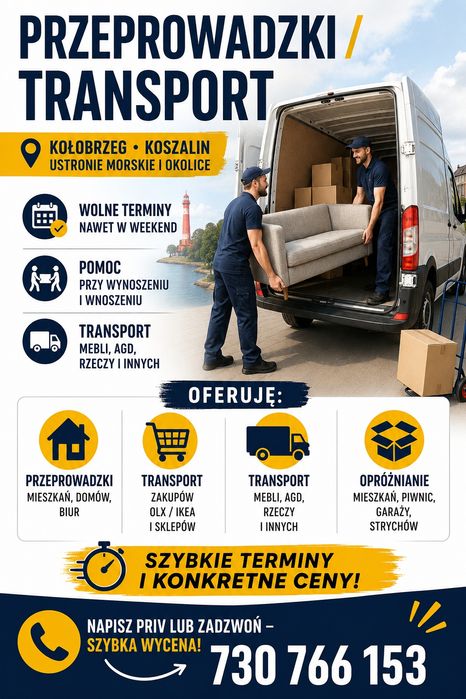 Jeszcze Tańszy Taxi Bagażowe Transport Przeprowadzki 24/7 dzwoń.