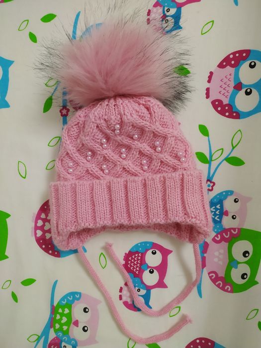 Зимова шапка на дитину. Зимняя шапочка для принцессы!