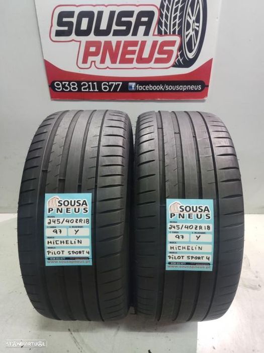 2 pneus semi novos 245-40r18 michelin - oferta dos portes
